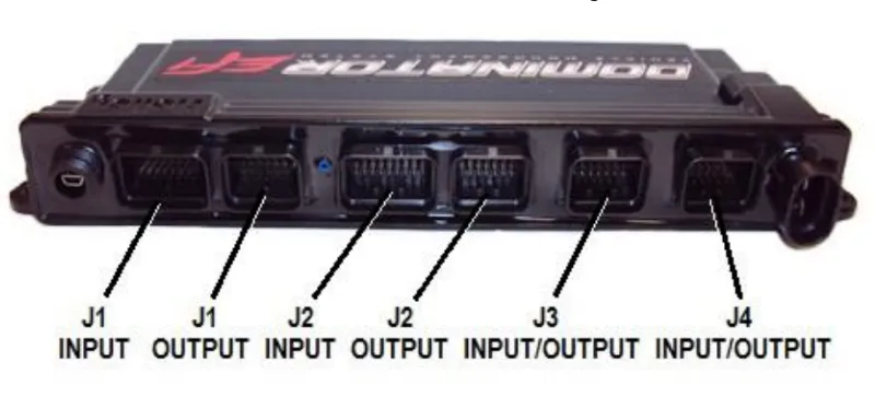 HolleyEFI Dominator ECU Connector Plugs J1 Input J1 Output J2 Input J2 Output J3 Input/output J4 input/output